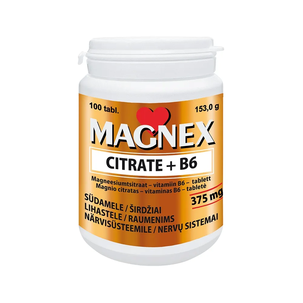 MAGNEX CITRATE + B6 TBL N100 - Tootepilt 