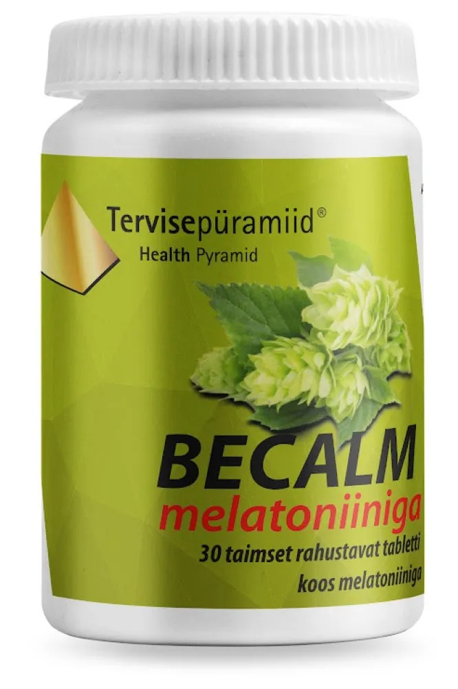 TERVISEPÜRAMIID BECALM MELATONIINIGA TBL N30 - Tootepilt 