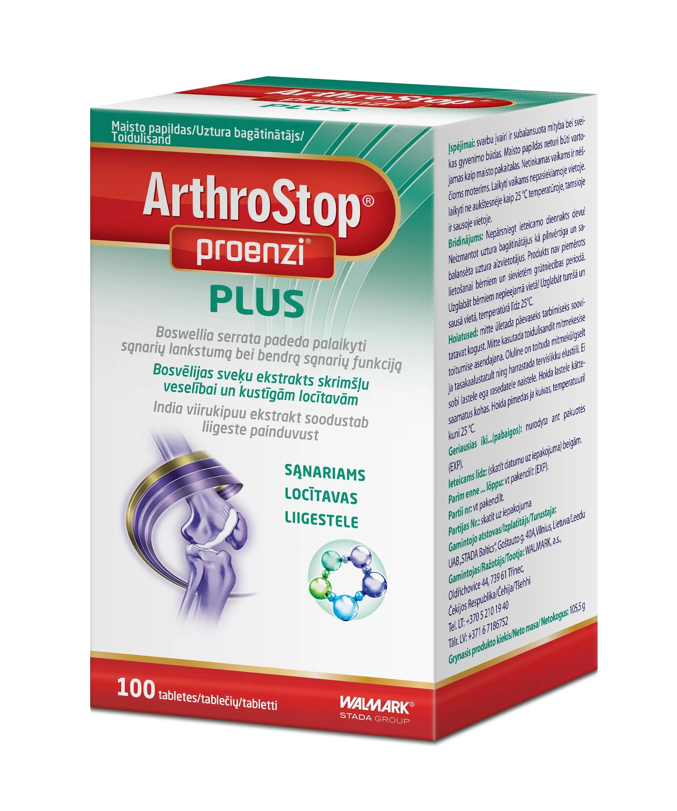 PROENZI ARTHROSTOP PLUS TBL N100 - Tootepilt 