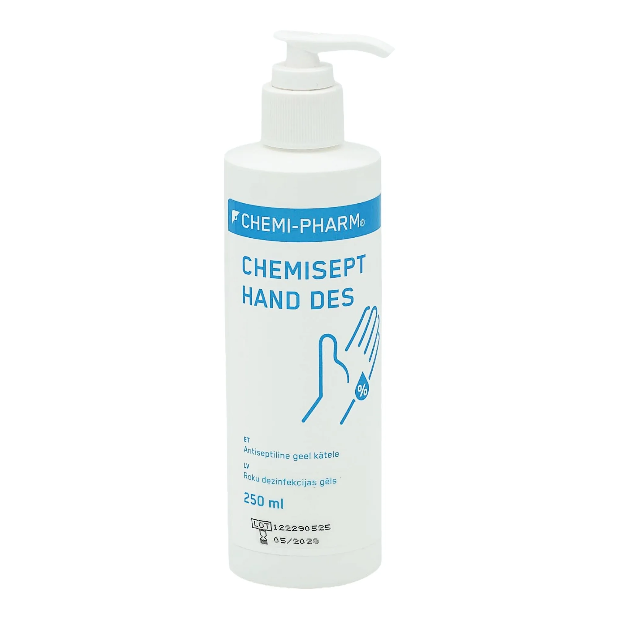 CHEMIPHARM CHEMISEPT HAND DES GEEL KÄTELE 250ML PUMBAGA - Tootepilt 