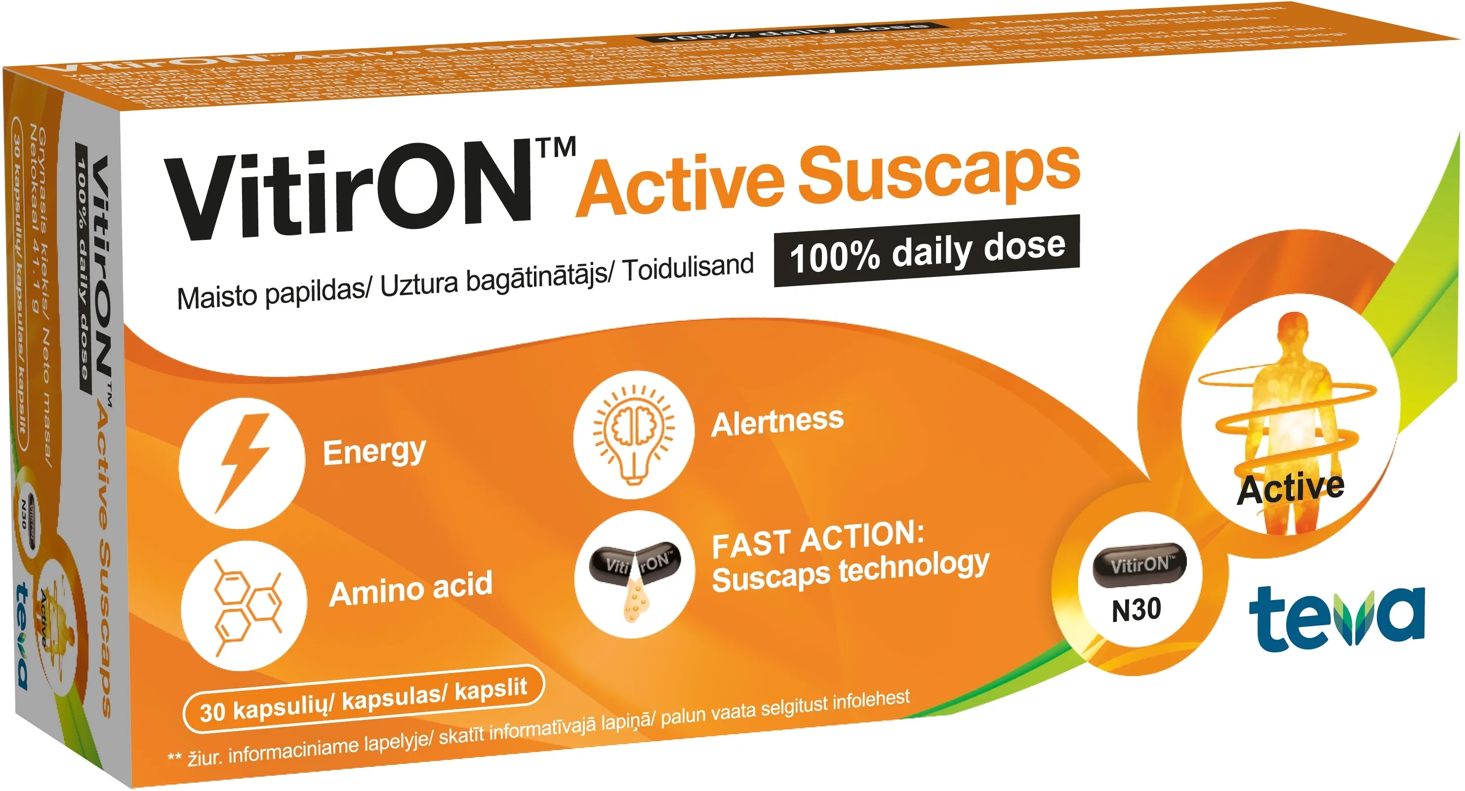 VITIRON ACTIVE SUSCAPS KAPSLID N30 - Tootepilt 