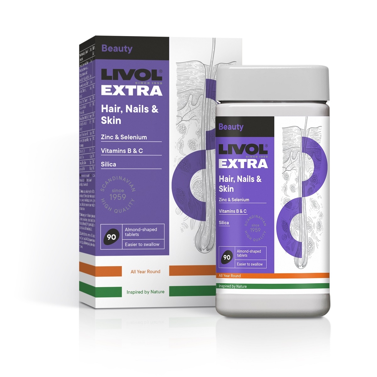 LIVOL EXTRA HAIR, NAILS, SKIN TBL N90 - Tootepilt 2