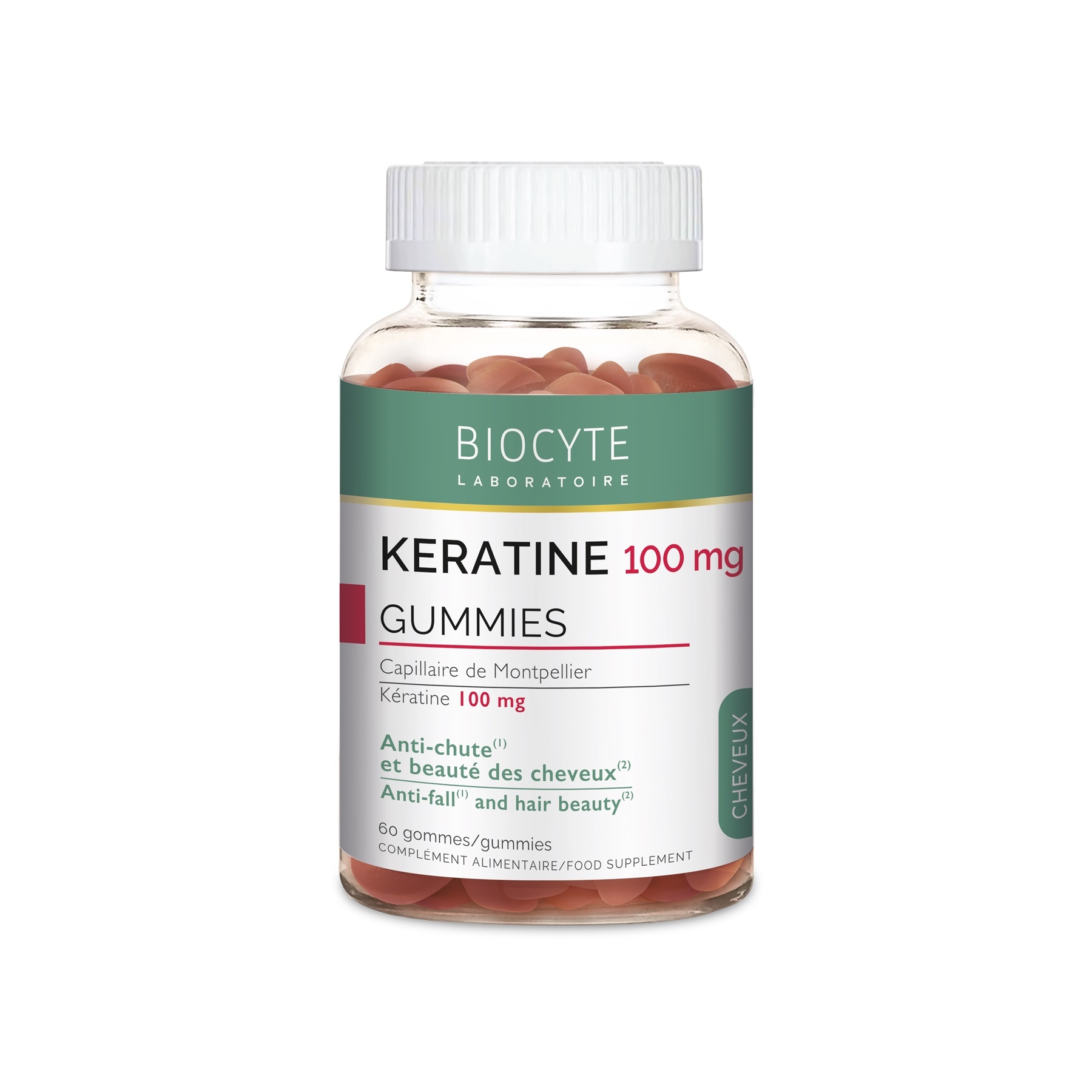 BIOCYTE KERATINE JUUKSEKASVU KUMMIKOMMID N60 - Tootepilt 2