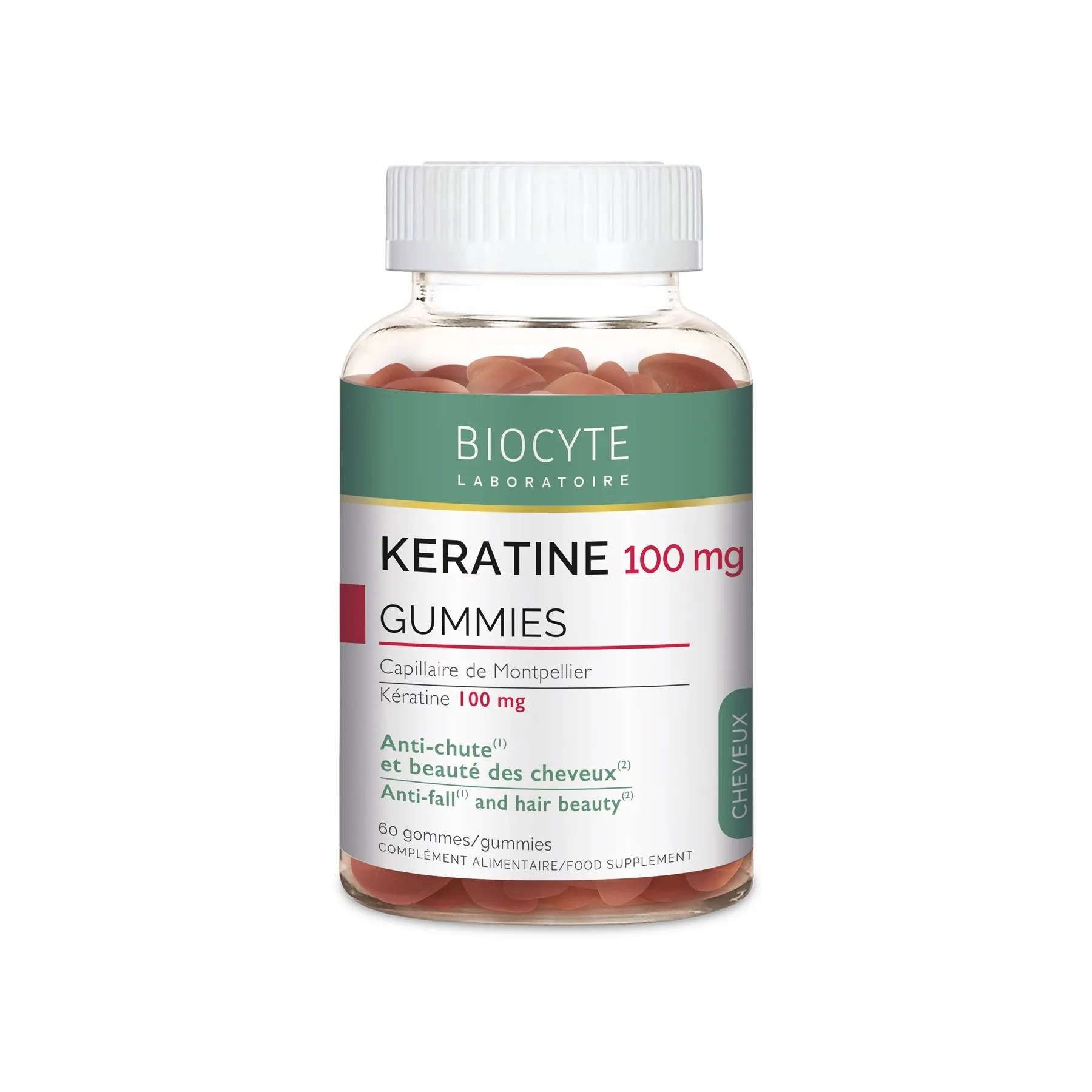 BIOCYTE KERATINE JUUKSEKASVU KUMMIKOMMID N60 - Tootepilt 2