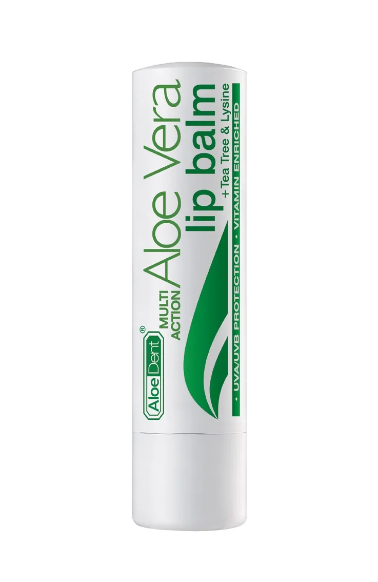 ALOE VERA HUULEPALSAM TEEPUUÕLI- JA LÜSIINIGA 4G - Tootepilt 