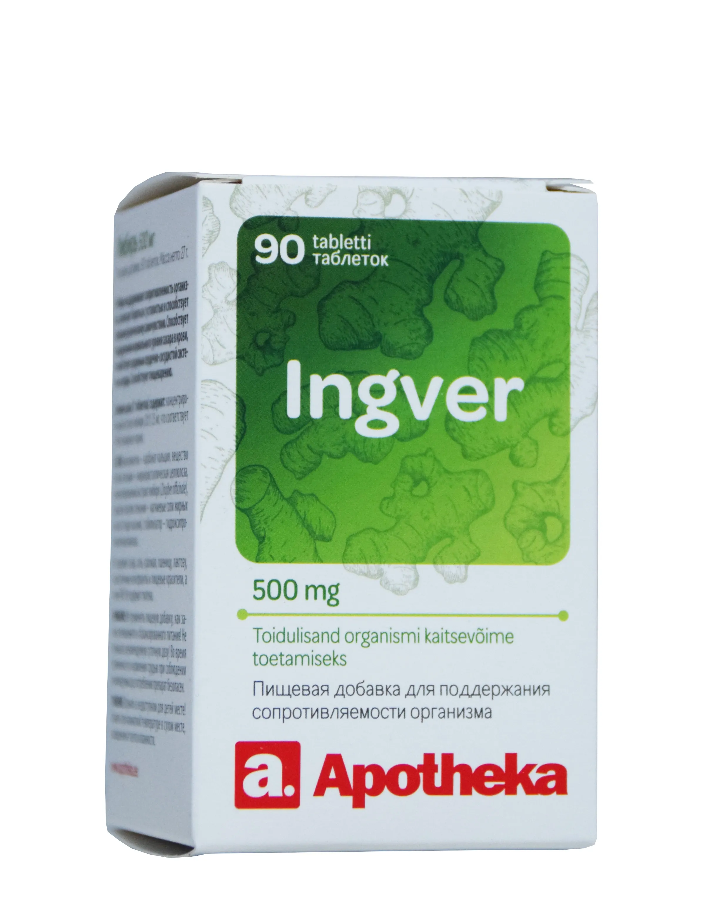A. INGVER TBL 500MG N90 - Tootepilt 