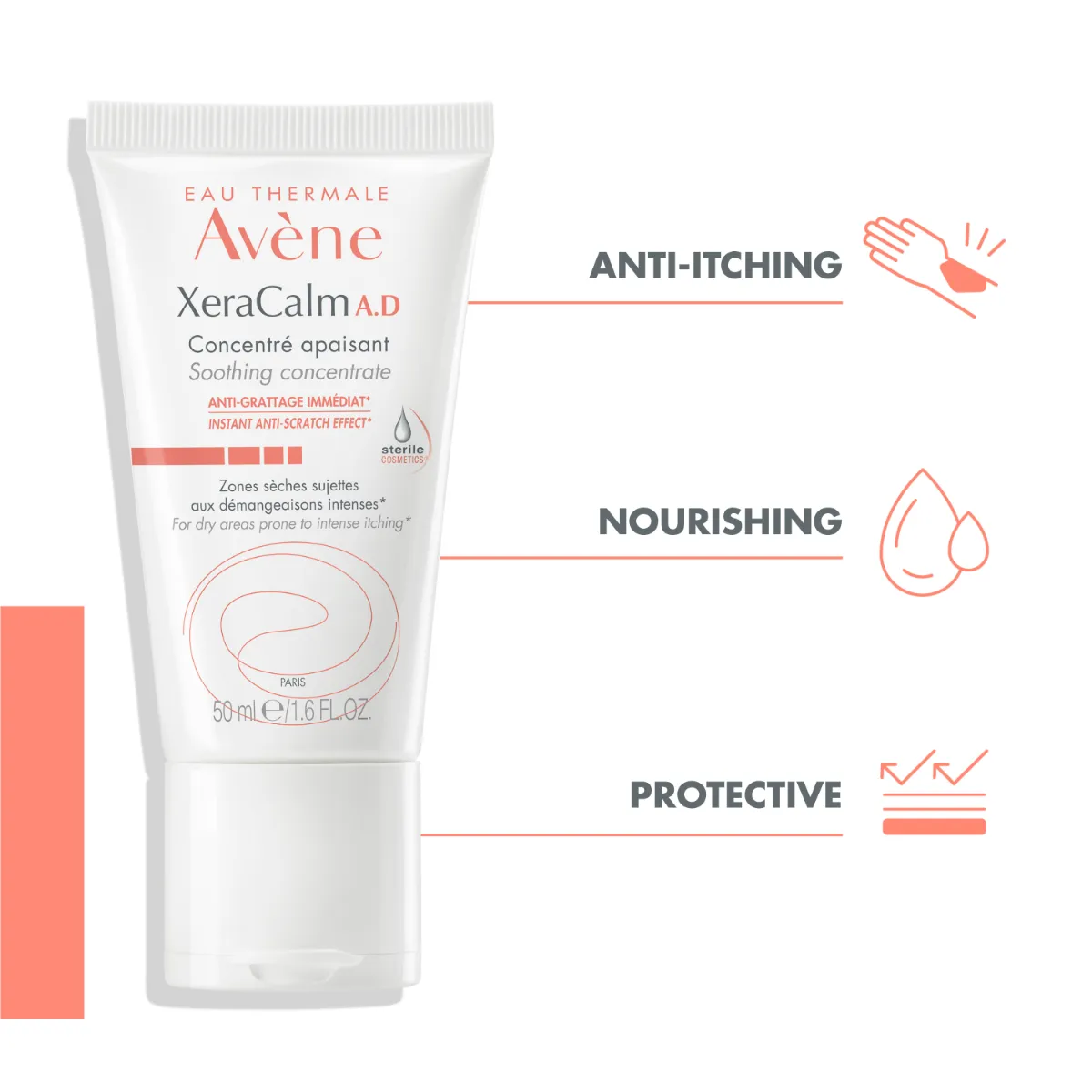 AVENE XERACALM A.D SÜGELUSVASTANE KONTSENTRAAT RAHUSTAV 50ML - Tootepilt 2