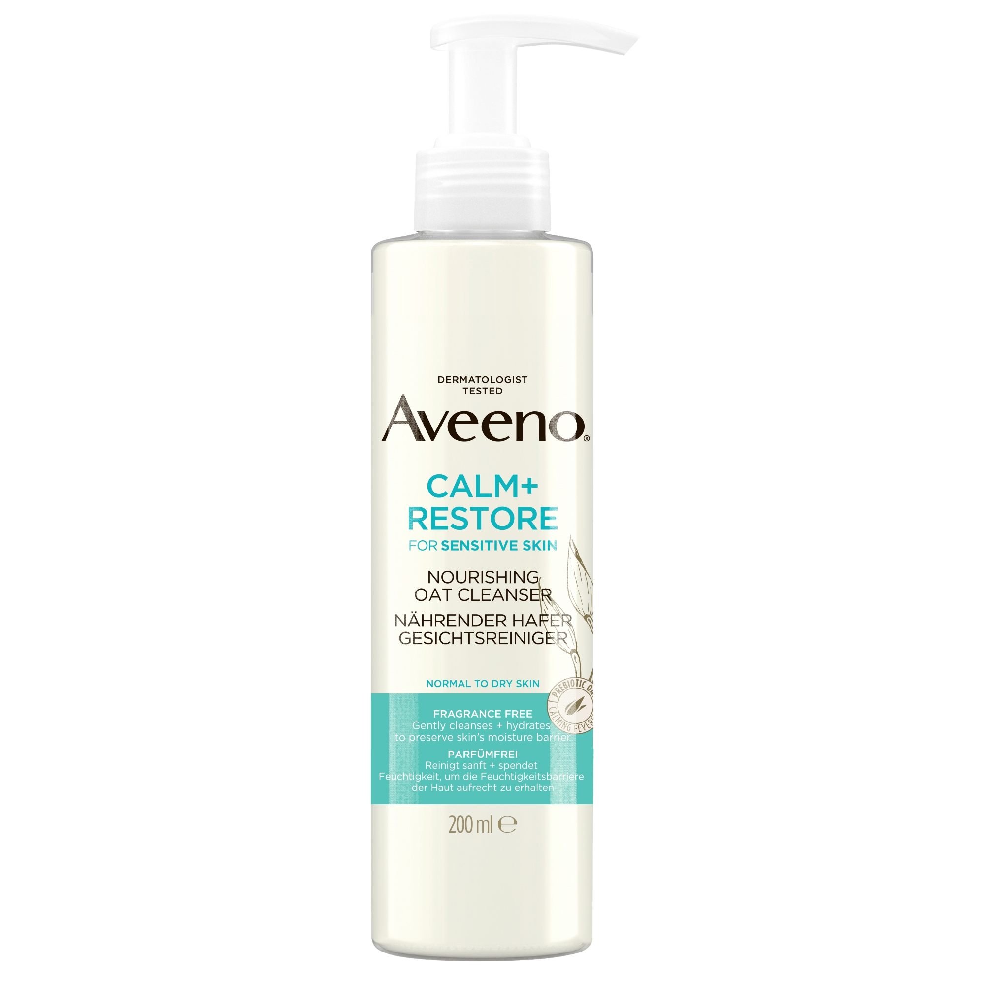 AVEENO CALM+RESTORE NÄOPUHASTUSGEEL 200ML - Tootepilt 