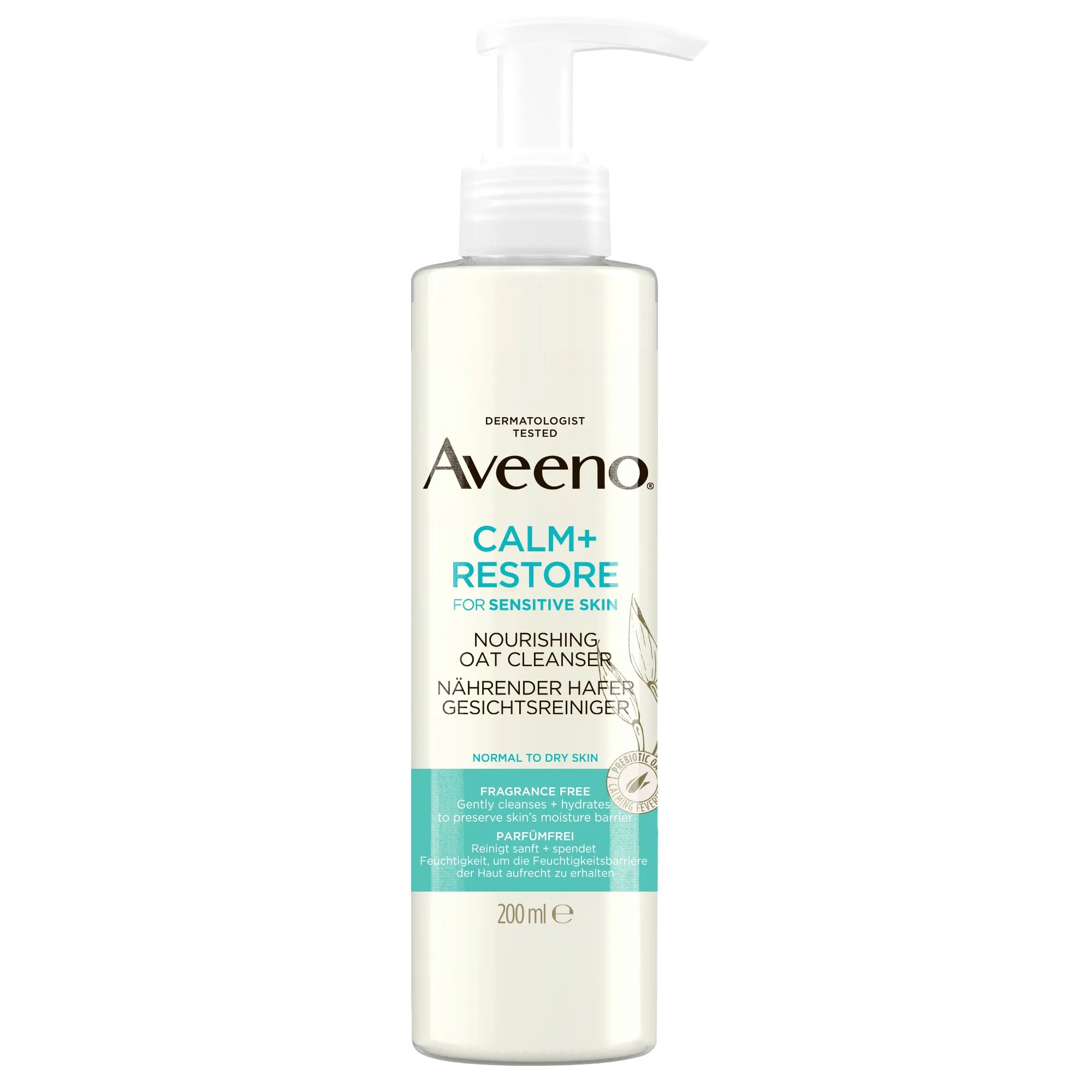 AVEENO CALM+RESTORE NÄOPUHASTUSGEEL 200ML - Tootepilt 