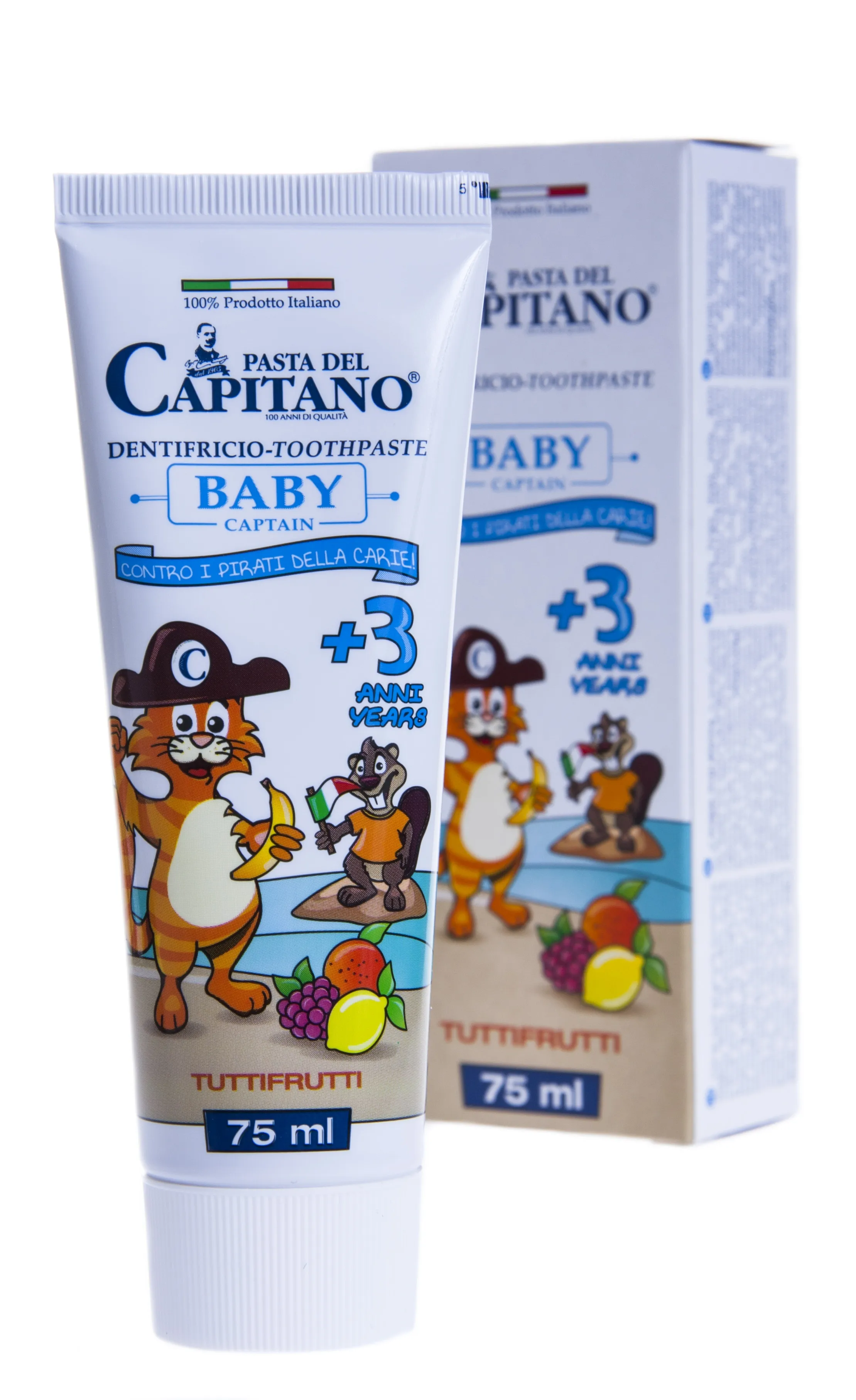 PASTA DEL CAPITANO BABY HAMBAGEEL TUTTI-FRUTTI (3-6A) 75ML - Tootepilt 