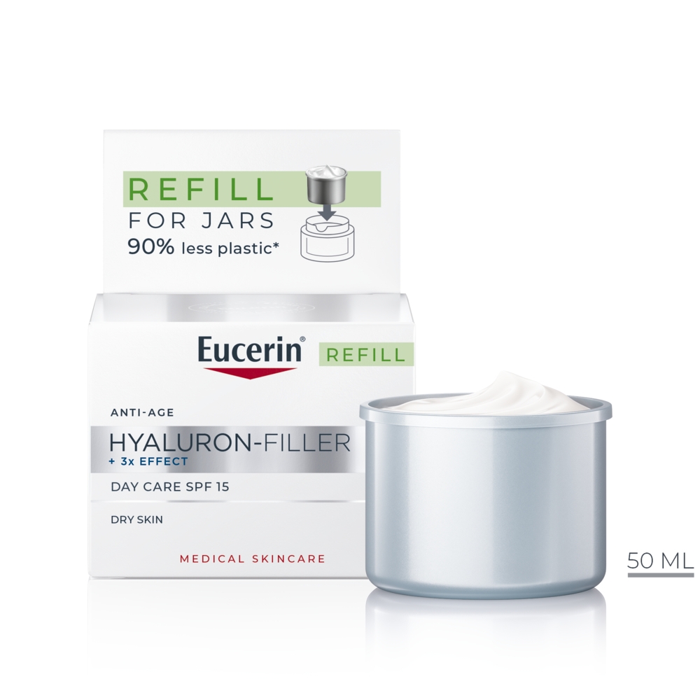 EUCERIN HYALURON-FILLER PÄEVAKREEM TÄITEPAKK SPF15 50ML - Tootepilt 