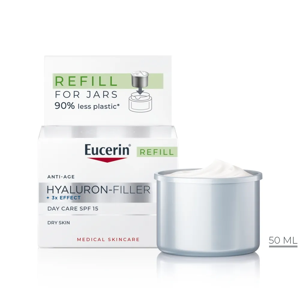 EUCERIN HYALURON-FILLER PÄEVAKREEM TÄITEPAKK SPF15 50ML - Tootepilt 