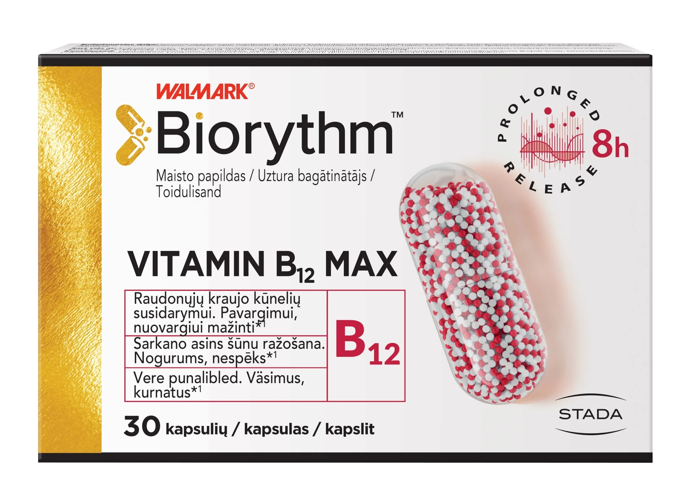 WALMARK BIORYTHM VITAMIIN B12 MAX KAPSLID N30 - Tootepilt 