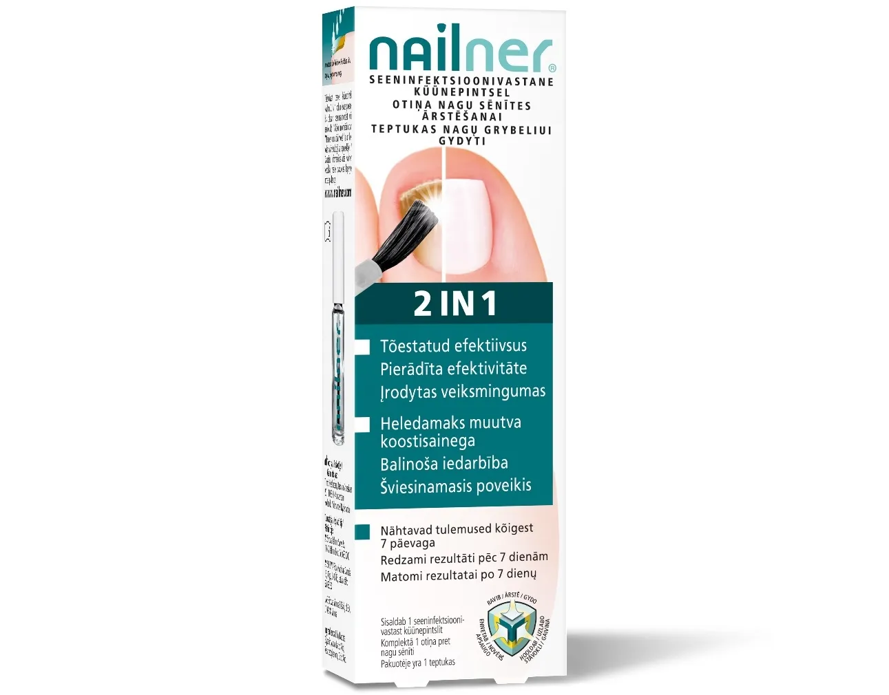 NAILNER 2IN1 KÜÜNEPINTSEL SEENHAIGUSTE RAVIKS 5ML - Tootepilt 