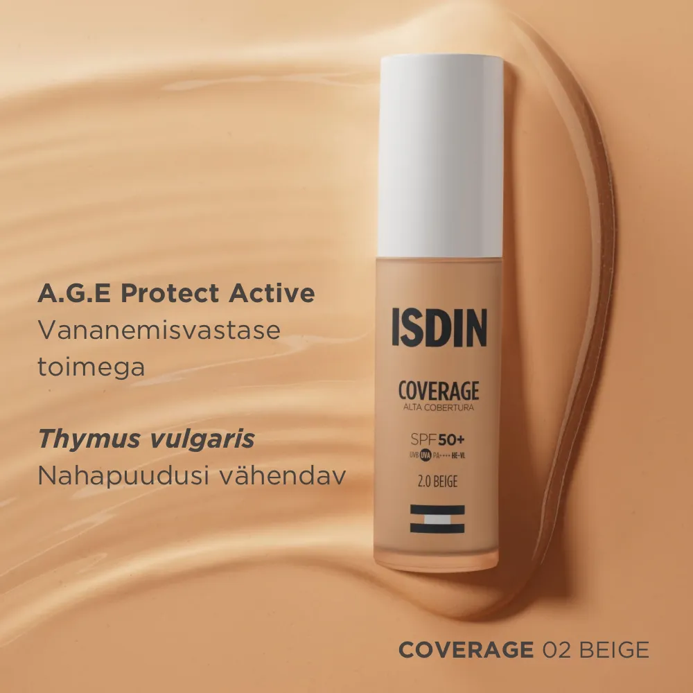 ISDIN JUMESTUSKREEM COVERAGE SPF50+ 30G 2.0 BEIGE - Tootepilt 6