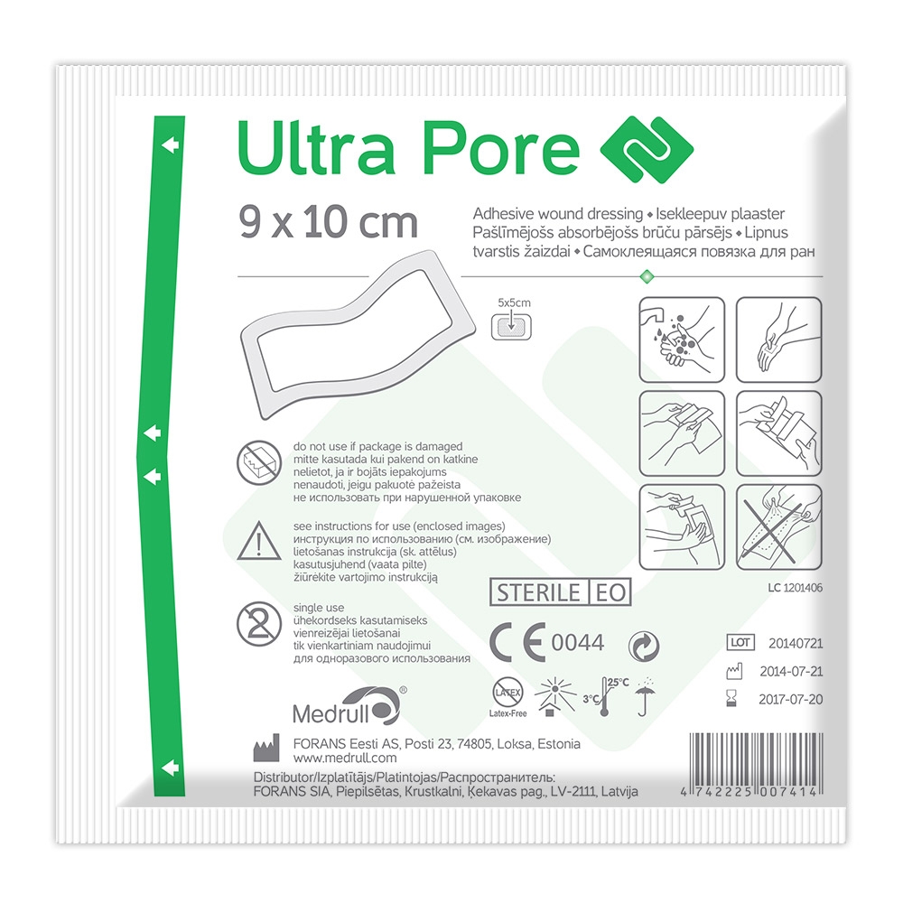 ISEKLEEPUV PLAASTER ULTRA PORE 9X10CM (MEDRULL) - Tootepilt 