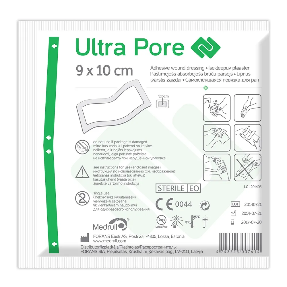 ISEKLEEPUV PLAASTER ULTRA PORE 9X10CM (MEDRULL) - Tootepilt 