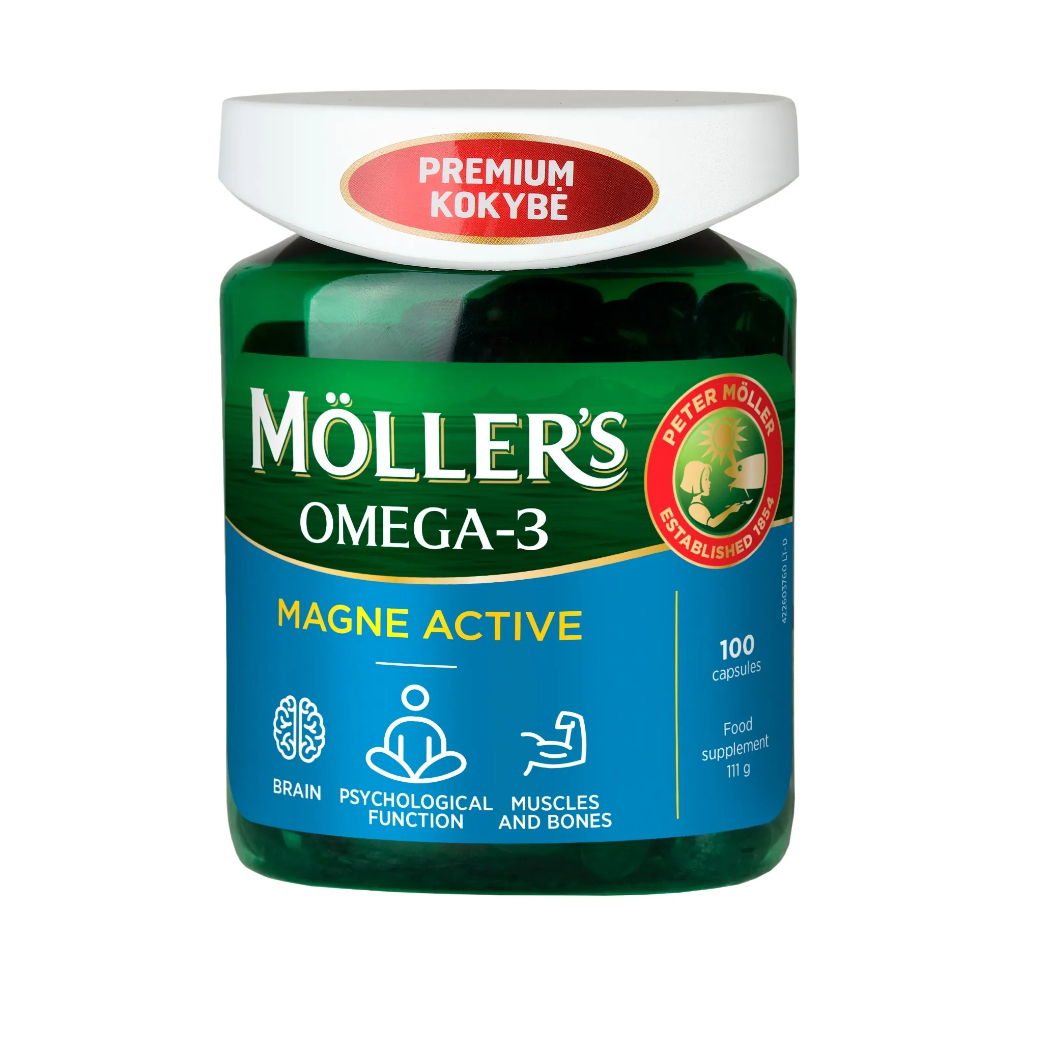 MÖLLER-S OMEGA-3 MAGNE ACTIVE KAPSLID N100 - Tootepilt 