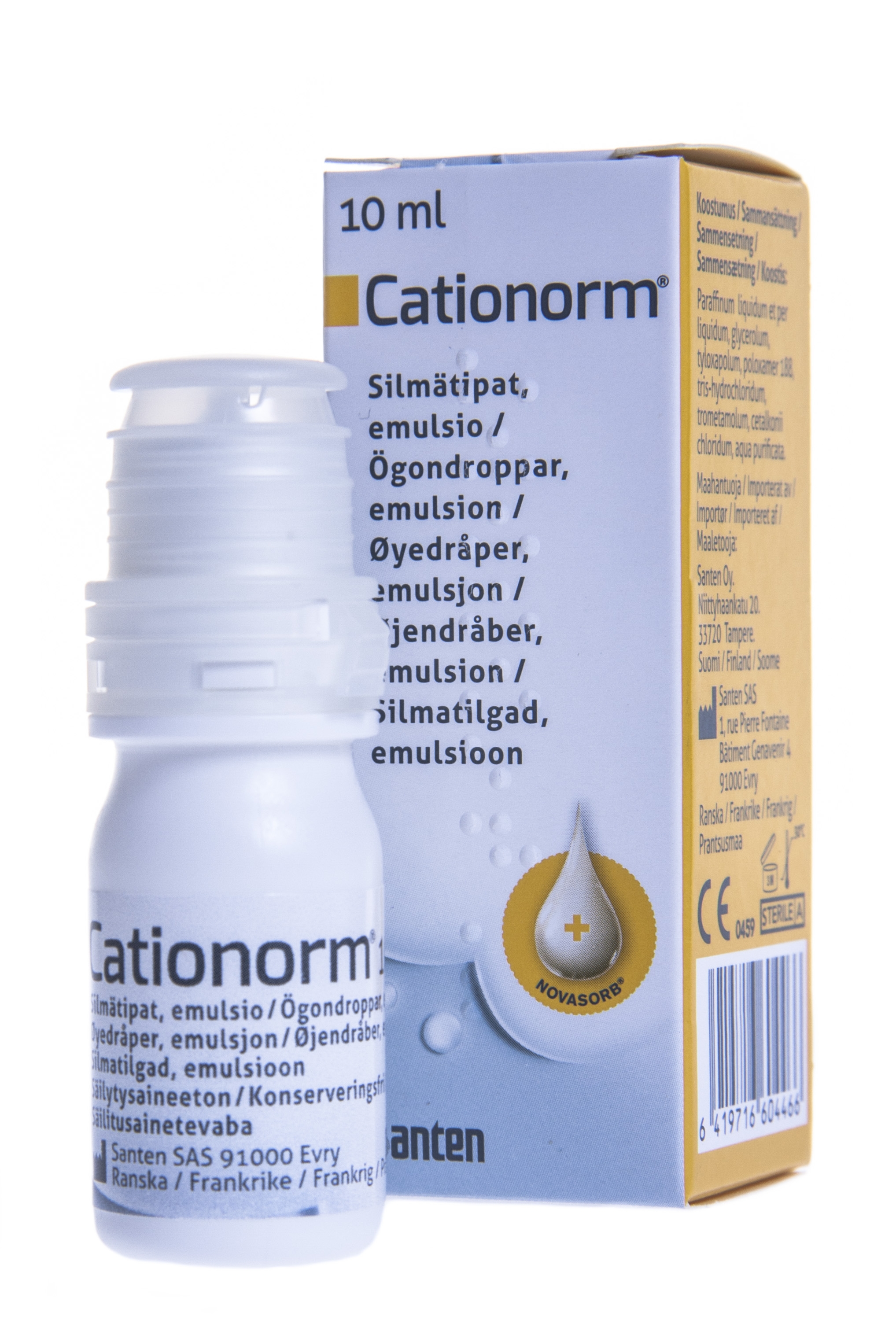 CATIONORM SILMATILGAD 10ML - Tootepilt 