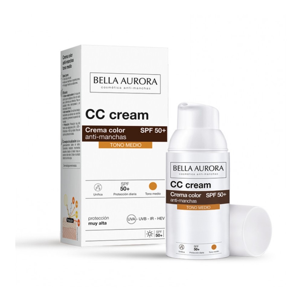 BELLA AURORA ANTI-DARK SPOTS CC CREAM SPF50+ MEDIUM 30ML - Tootepilt 