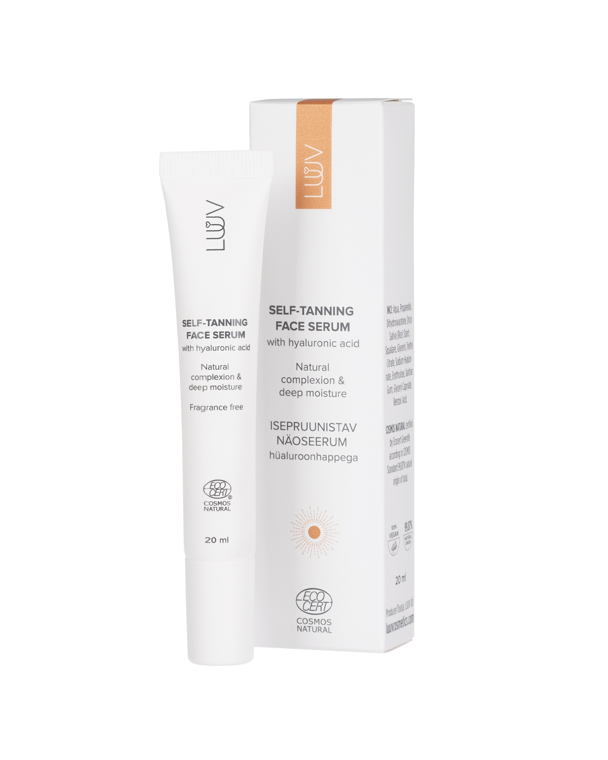 LUUV ISEPRUUNISTAV NÄOSEERUM HÜALUROONHAPPEGA 20ML - Tootepilt 