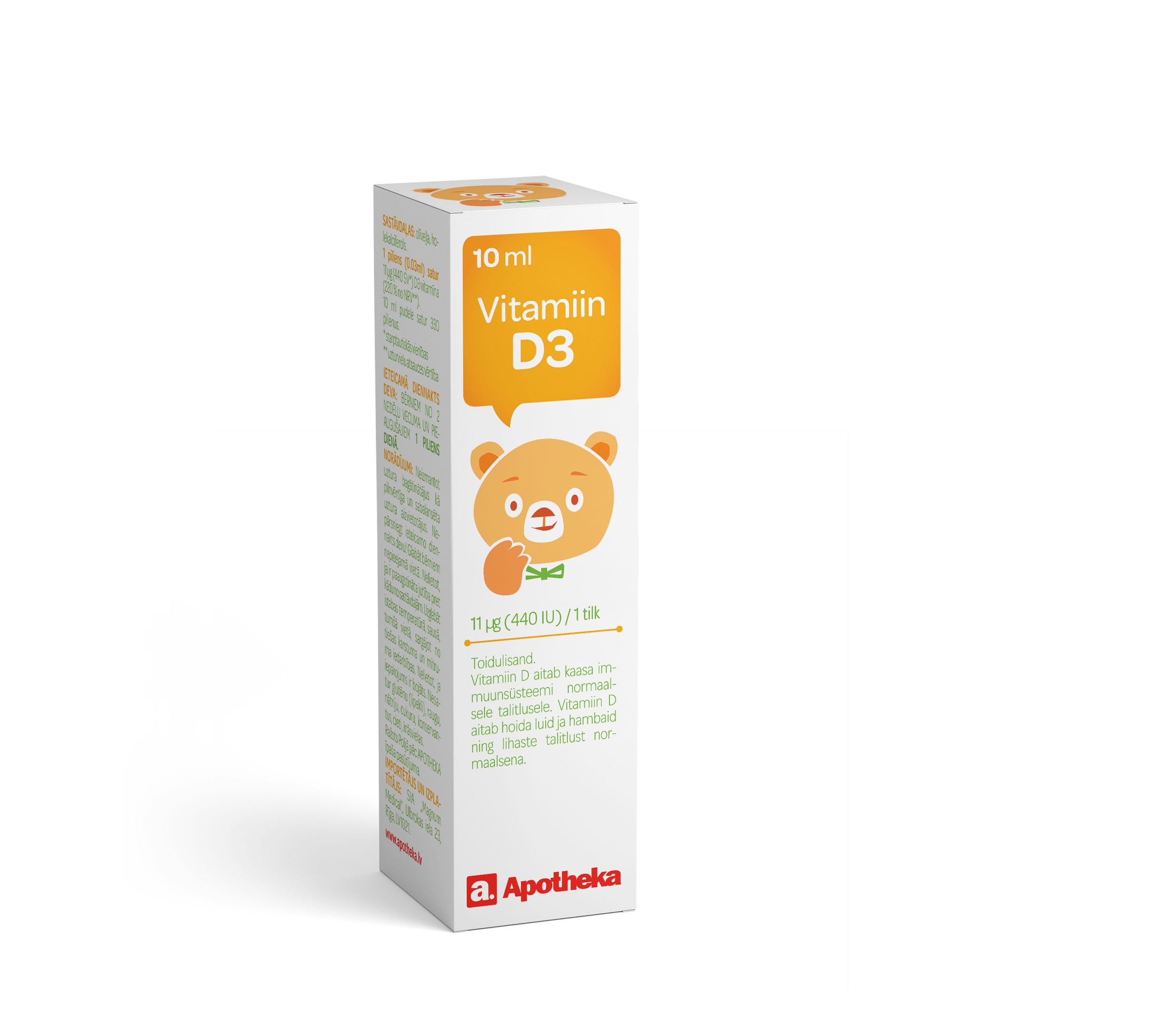 A. VITAMIIN D3 GTT 10ML - Tootepilt 