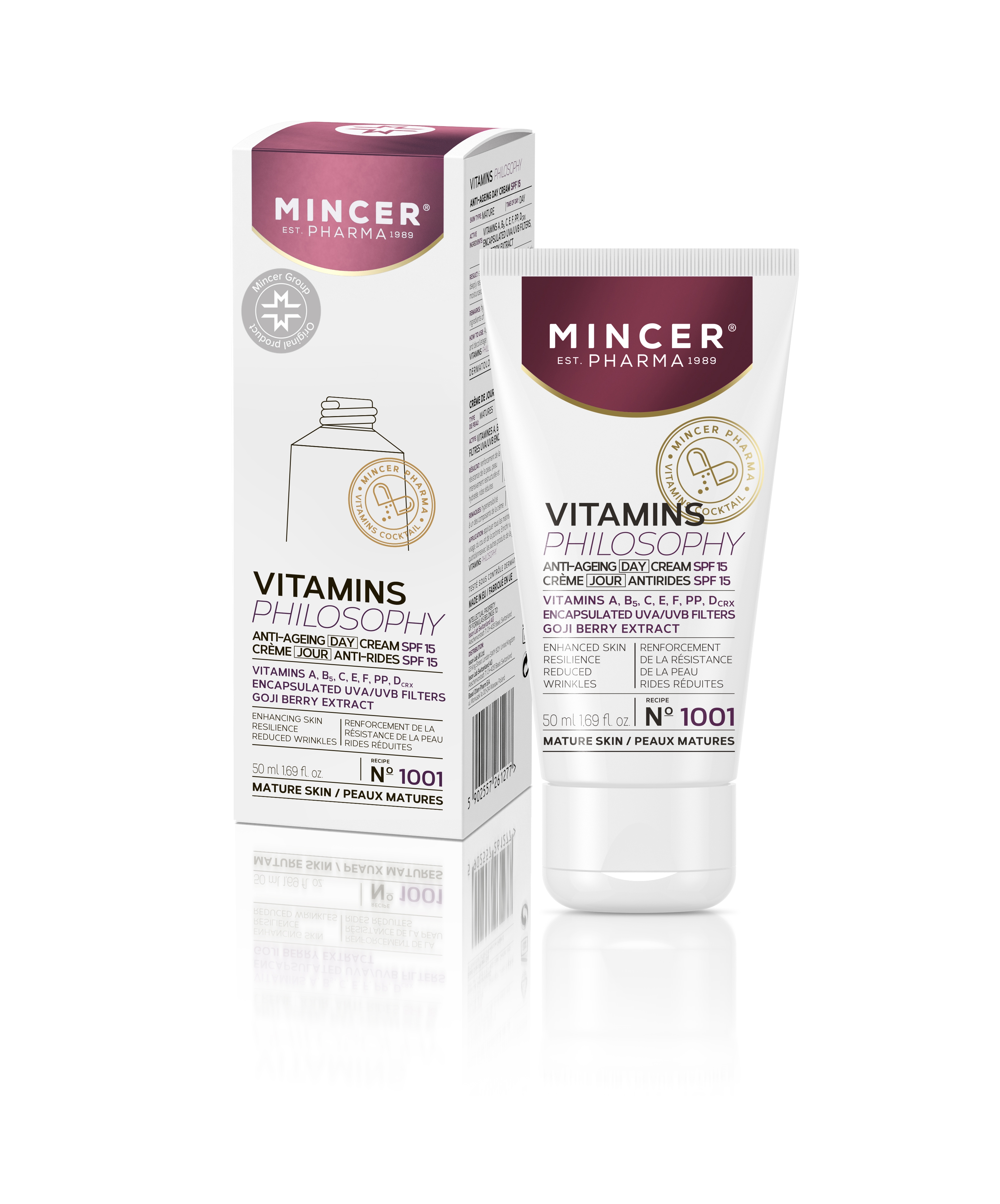 MINCER PHARMA VITAMINS PHILOSOPHY PÄEVAKREEM SPF15 50ML - Tootepilt 