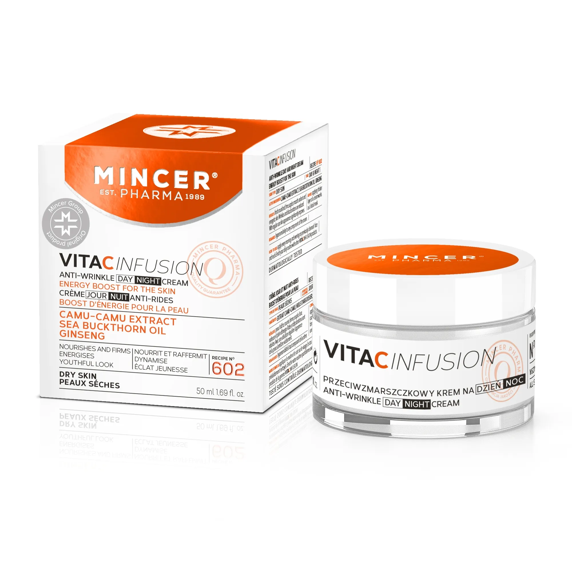 MINCER PHARMA VITA C PÄEVA- JA ÖÖKREEM KORTSUDEVASTANE 50ML - Tootepilt 