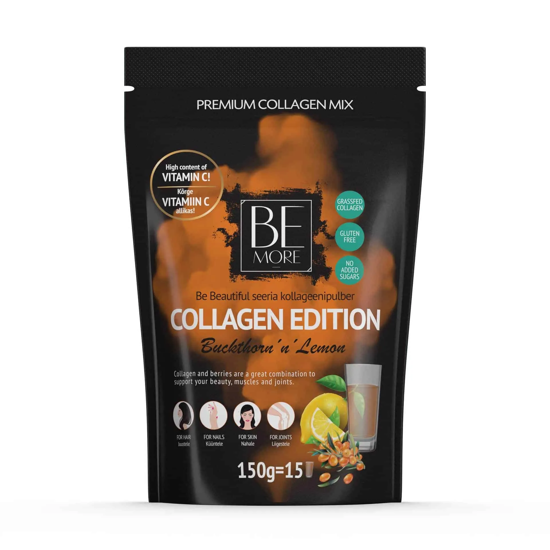 BE MORE COLLAGEN BUCKTHORN LEMON PULBER 150G - Tootepilt 