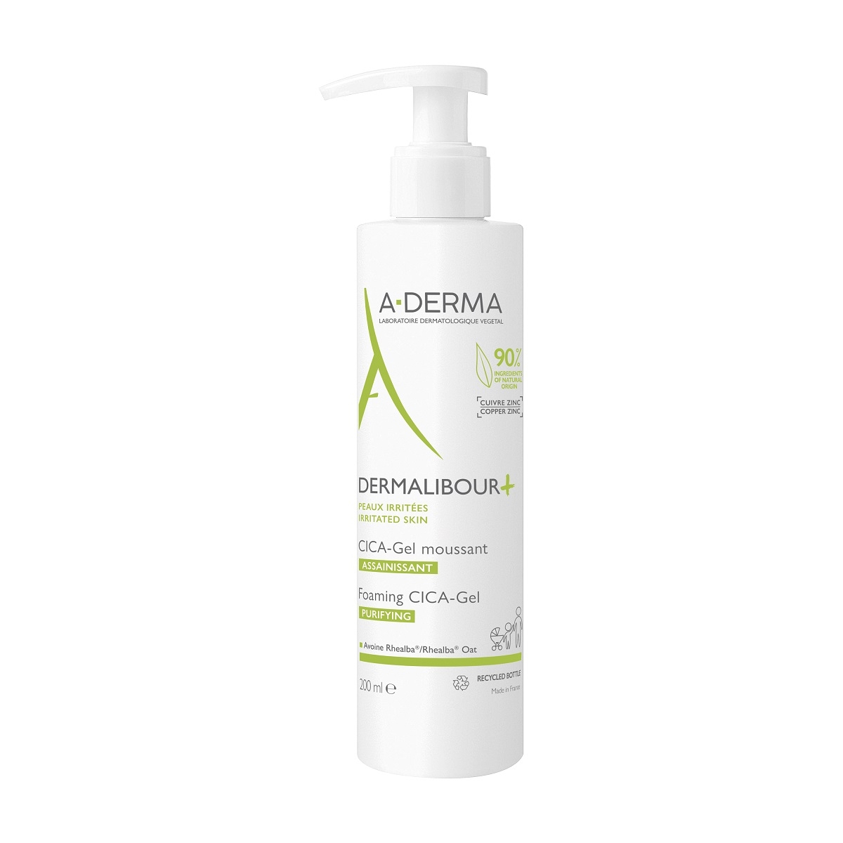 A-DERMA DERMALIBOUR+ CICA-GEEL PUHASTAV JA VAHUTAV 200ML - Tootepilt 
