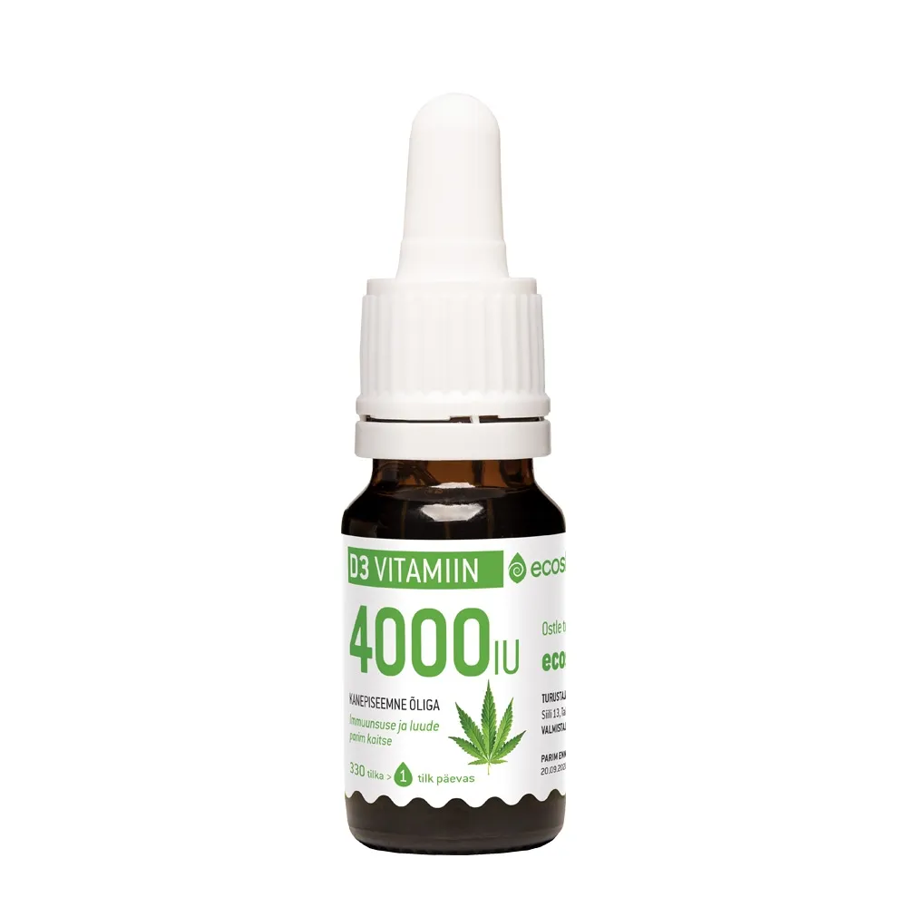 ECOSH D3-VITAMIIN TILGAD 4000IU/TILGAS 10ML KANEPIÕLIGA - Tootepilt 