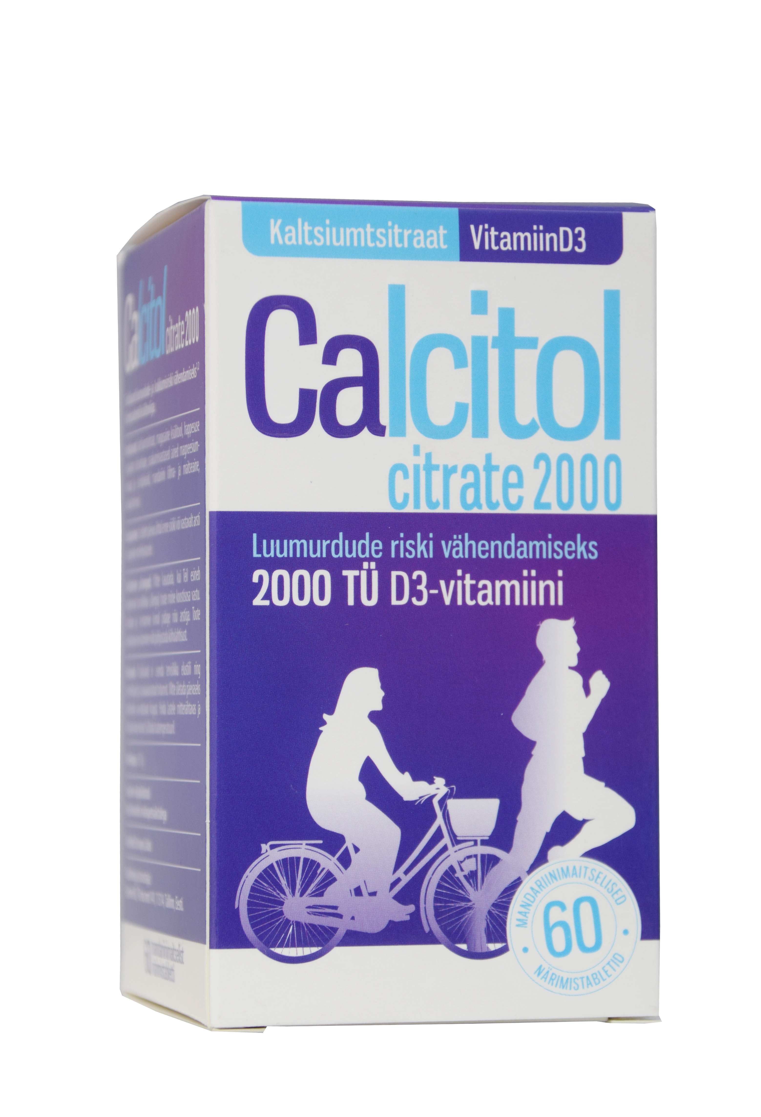 CALCITOL CITRATE NÄRIMISTBL 2000MG+D3 2000IU N60 - Tootepilt 