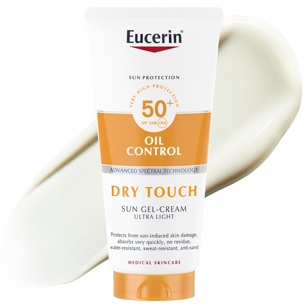 EUCERIN SUN PÄIKESEKAITSE GEEL-KREEM DRY TOUCH SPF50+ 200ML - Tootepilt 