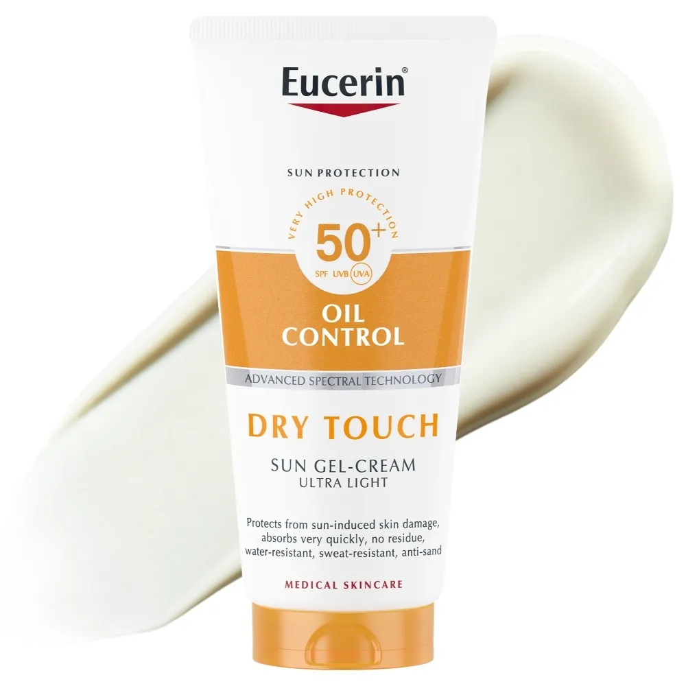 EUCERIN SUN PÄIKESEKAITSE GEEL-KREEM DRY TOUCH SPF50+ 200ML - Tootepilt 