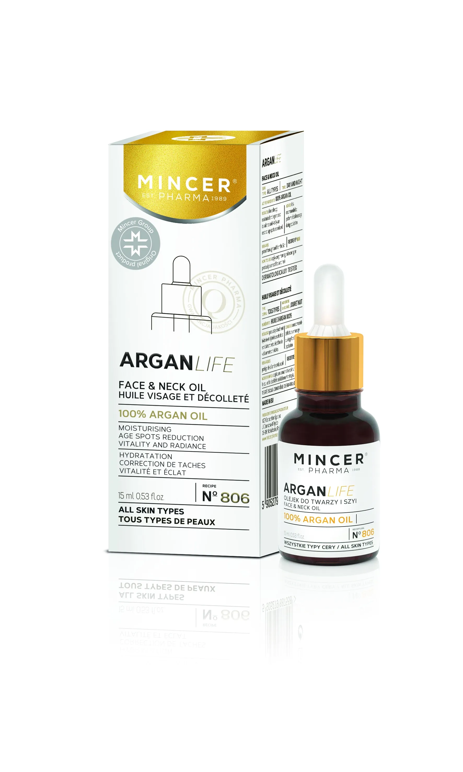 MINCER PHARMA ARGAN LIFE ARGAANIAÕLI NÄOLE JA KAELALE 15ML - Tootepilt 3
