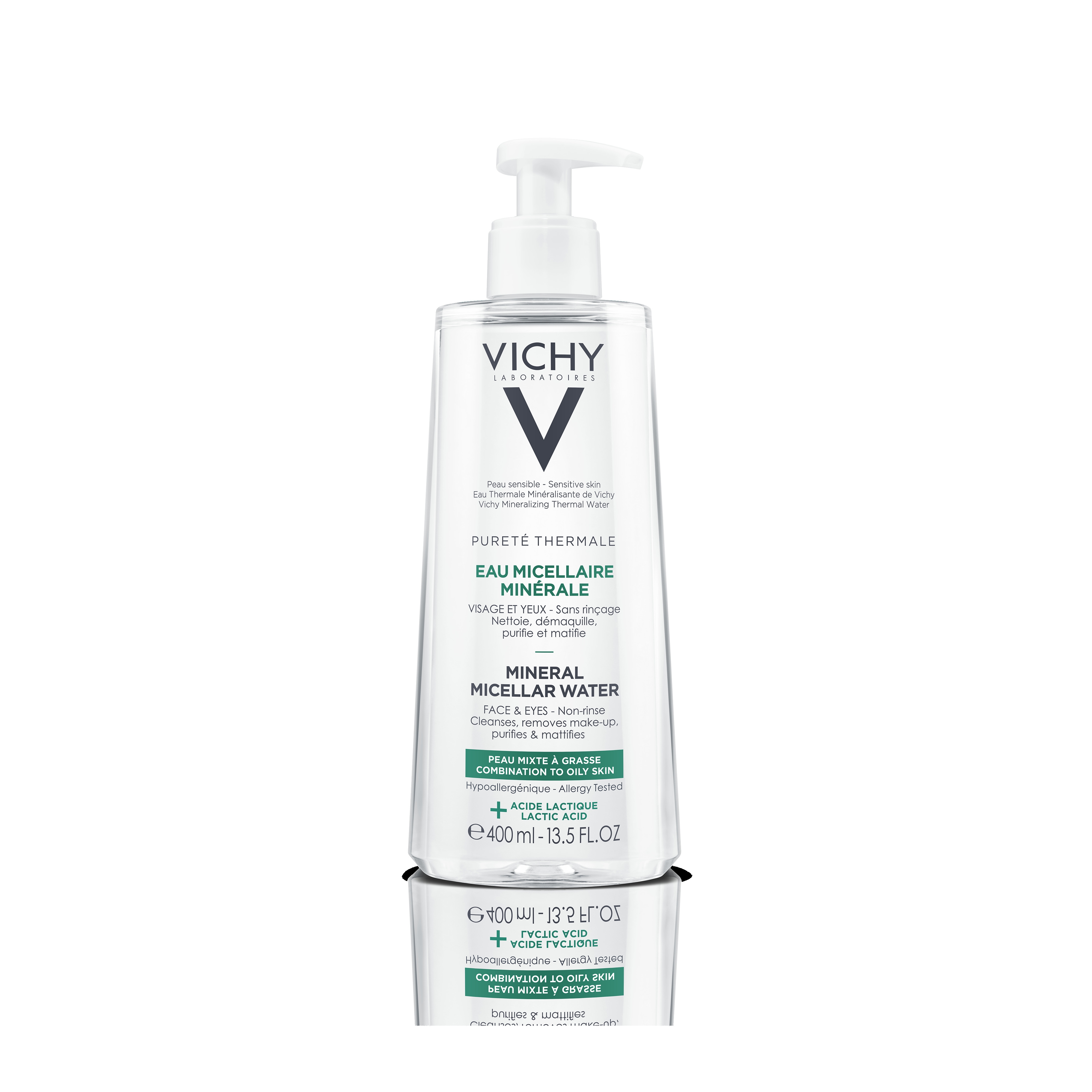 VICHY PURETE THERMALE MITSELLAARVESI RASUSELE JA KOMBINEERITUD NAHALE 400ML - Tootepilt 