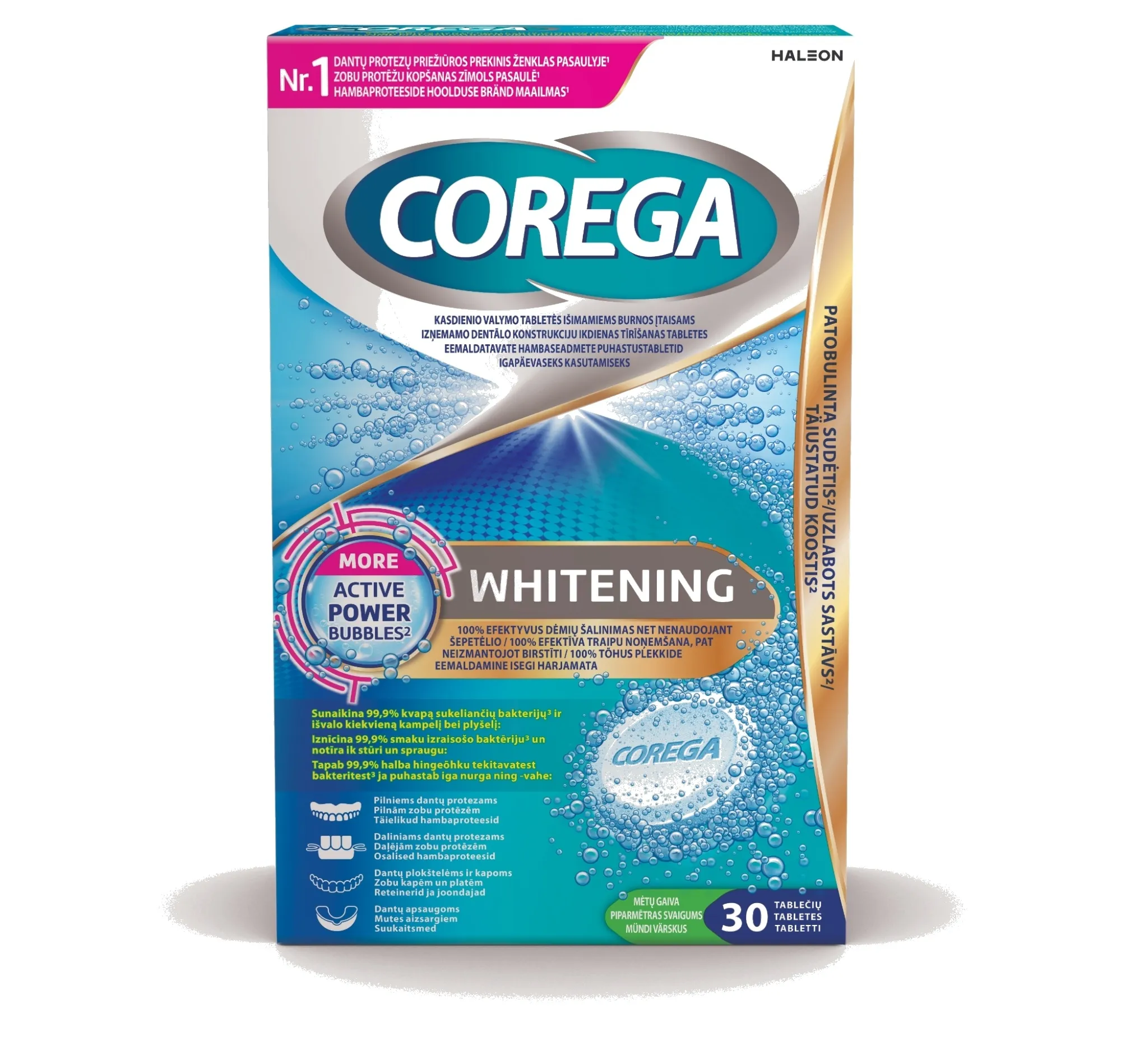 COREGA PUHASTUSTABLETID WHITENING N30 - Tootepilt 