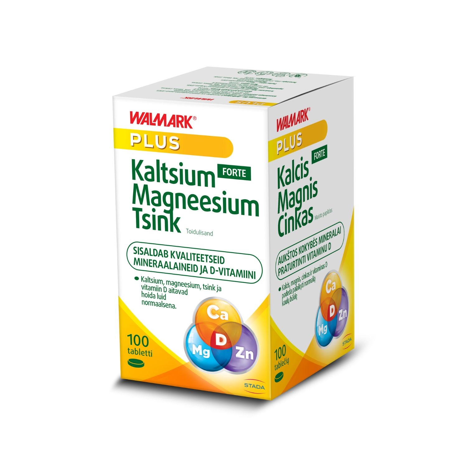 WALMARK KALTSIUM MAGNEESIUM TSINK FORTE TBL N100 - Tootepilt 