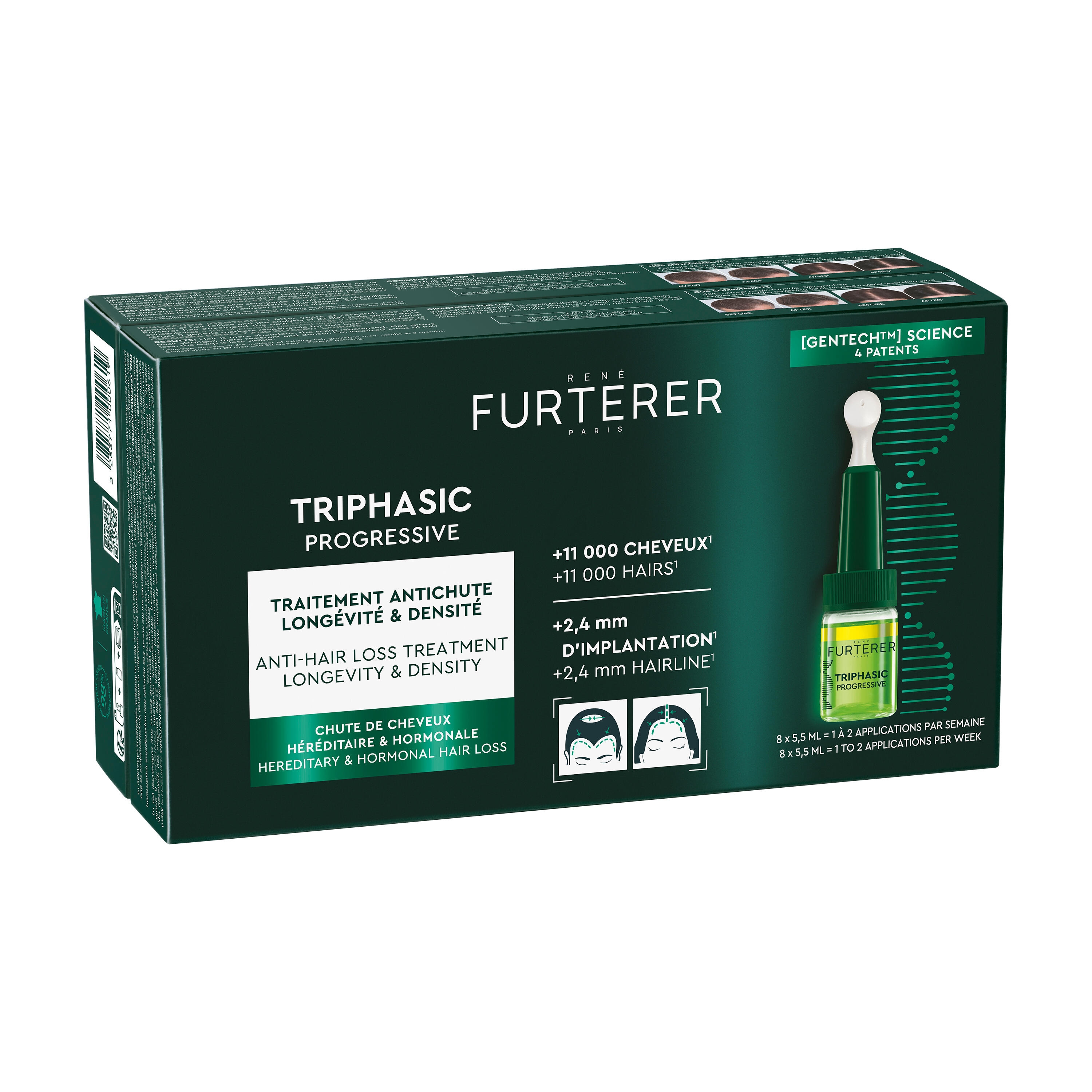 RENE FURTERER TRIPHASIC JUUKSEAMPULLID PROGRESSIVE 5,5ML N8 UUS - Tootepilt 