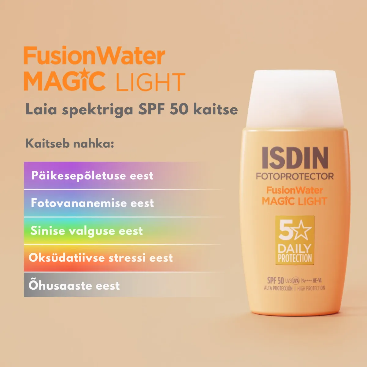 ISDIN SUN PÄIKESEKAITSEEMULSIOON MAGIC HELE SPF50 50ML - Tootepilt 1
