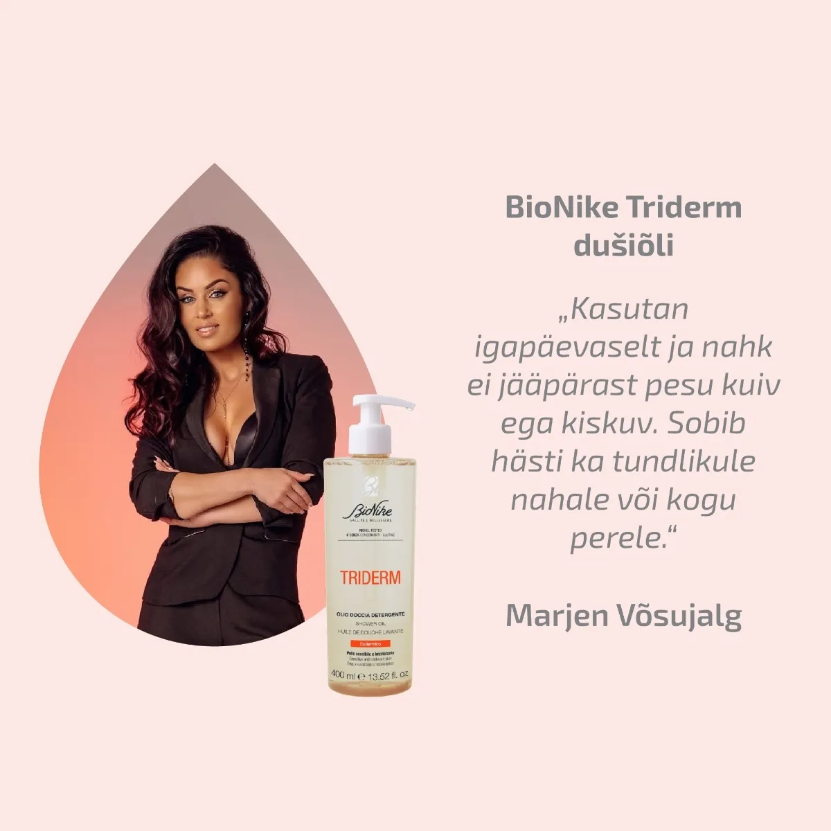 BIONIKE TRIDERM DUSHIÕLI KÕIKIDELE NAHATÜÜPIDELE 400ML - Tootepilt 2